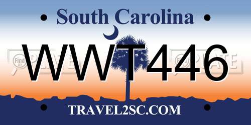 WWT446 South Carolina License Plate