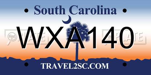 WXA140 South Carolina License Plate