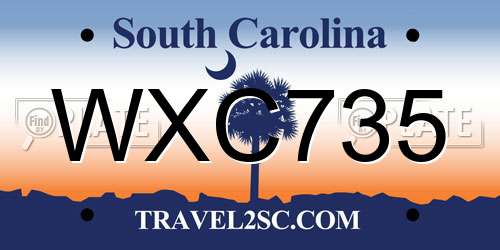 WXC735 South Carolina License Plate