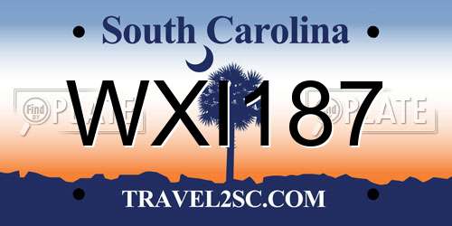 WXI187 South Carolina License Plate