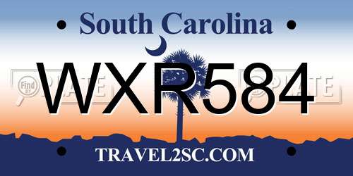 WXR584 South Carolina License Plate