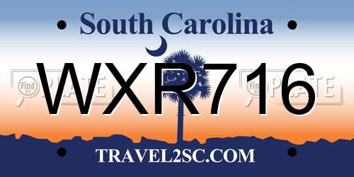 WXR716 South Carolina License Plate