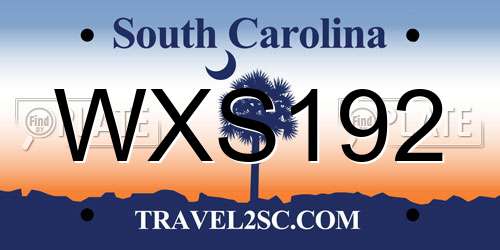 WXS192 South Carolina License Plate