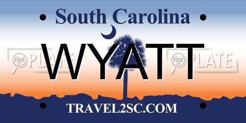 WYATT South Carolina License Plate