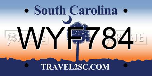 WYF784 South Carolina License Plate