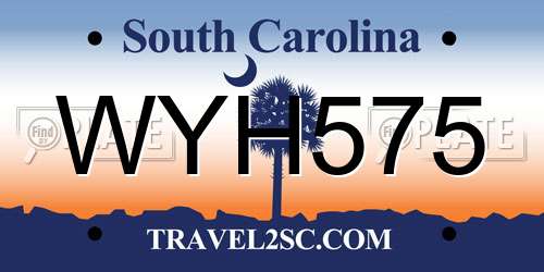 WYH575 South Carolina License Plate