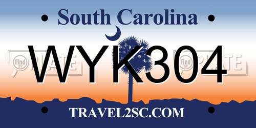 WYK304 South Carolina License Plate