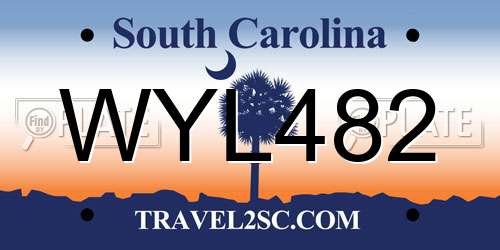 WYL482 South Carolina License Plate