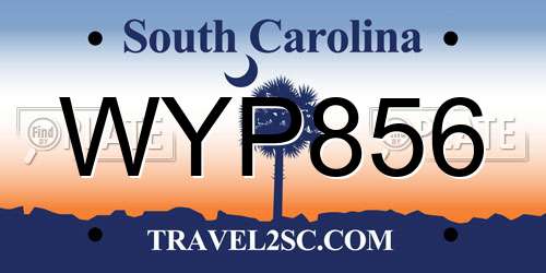 WYP856 South Carolina License Plate
