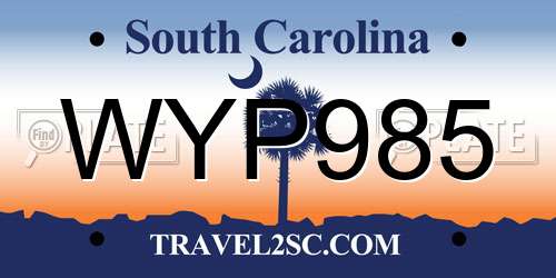 WYP985 South Carolina License Plate