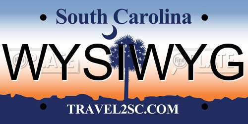 WYSIWYG South Carolina License Plate