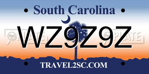 WZ9Z9Z South Carolina License Plate