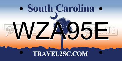 WZA95E South Carolina License Plate