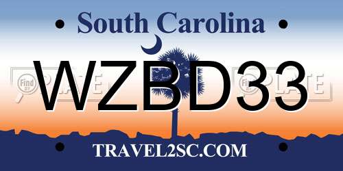 WZBD33 South Carolina License Plate