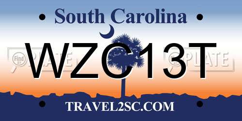 WZC13T South Carolina License Plate