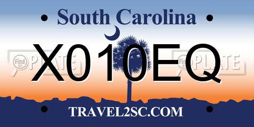X010EQ South Carolina License Plate