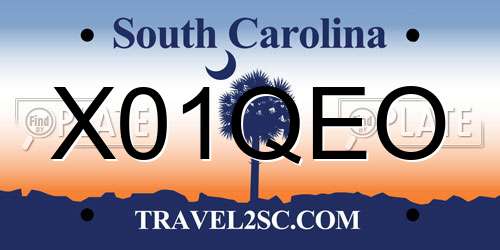 X01QEO South Carolina License Plate