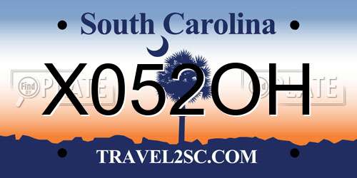 X052OH South Carolina License Plate