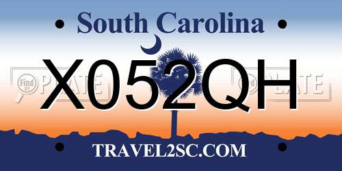 X052QH South Carolina License Plate