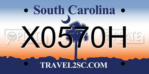 X0570H South Carolina License Plate