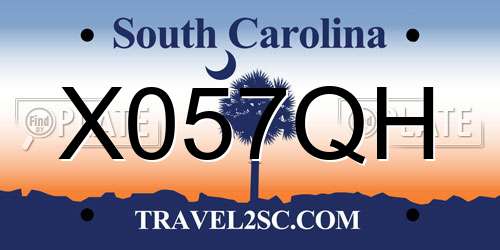 X057QH South Carolina License Plate