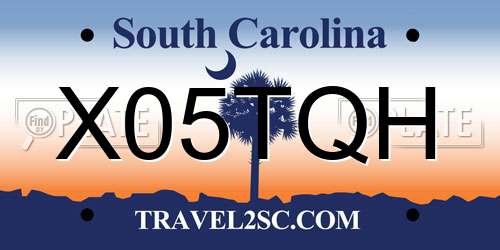 X05TQH South Carolina License Plate
