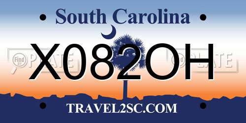 X082OH South Carolina License Plate