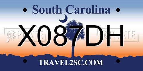 X087DH South Carolina License Plate