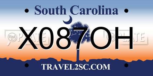 X087OH South Carolina License Plate