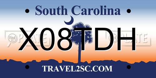 X08TDH South Carolina License Plate