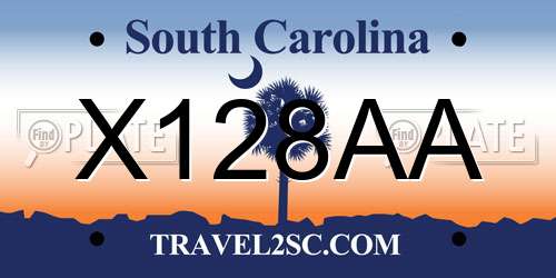 X128AA South Carolina License Plate