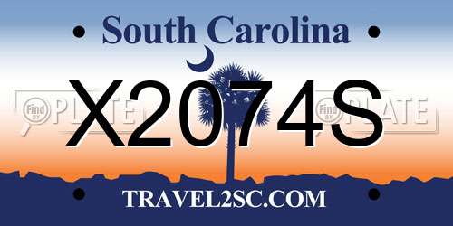 X2074S South Carolina License Plate