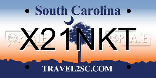 X21NKT South Carolina License Plate