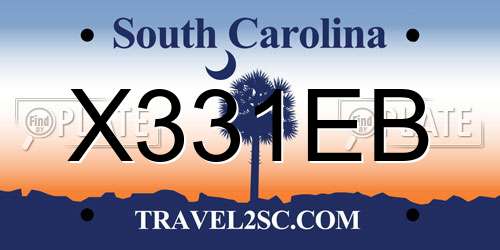 X331EB South Carolina License Plate