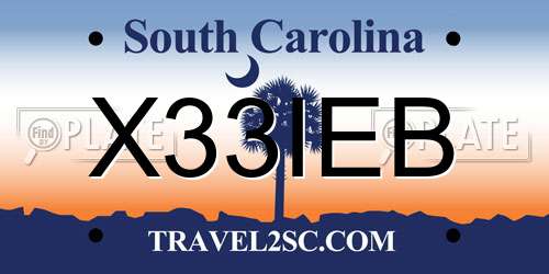 X33IEB South Carolina License Plate
