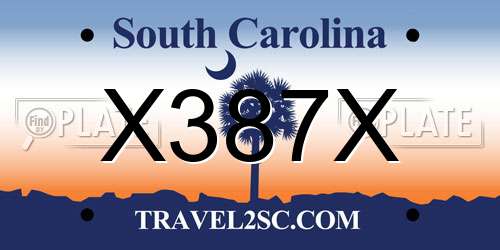 X387X South Carolina License Plate