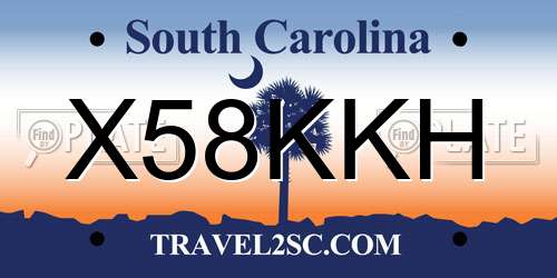 X58KKH South Carolina License Plate