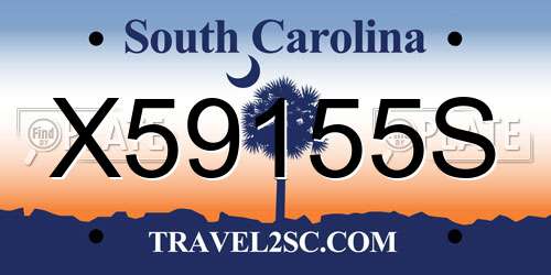 X59155S South Carolina License Plate