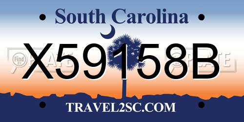 X59158B South Carolina License Plate