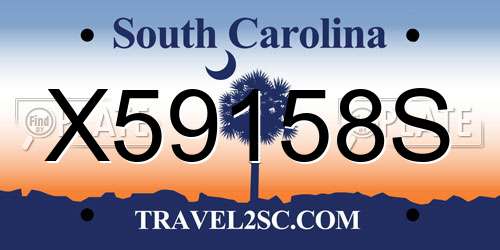 X59158S South Carolina License Plate