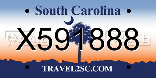 X591888 South Carolina License Plate