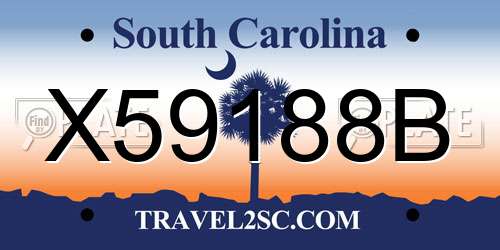 X59188B South Carolina License Plate