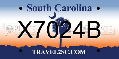 X7024B South Carolina License Plate