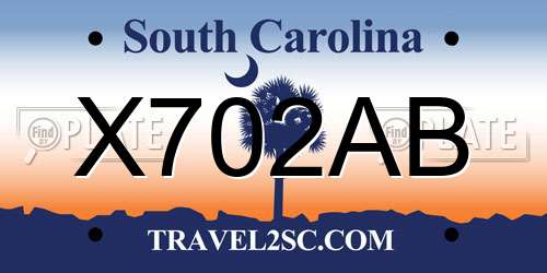 X702AB South Carolina License Plate