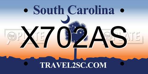 X702AS South Carolina License Plate