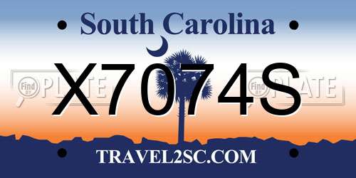X7074S South Carolina License Plate