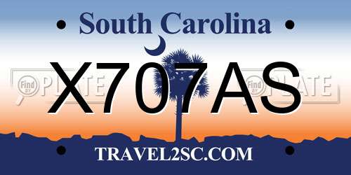 X707AS South Carolina License Plate