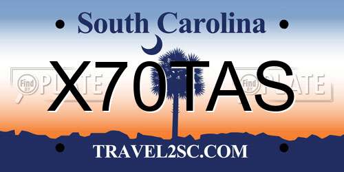 X70TAS South Carolina License Plate