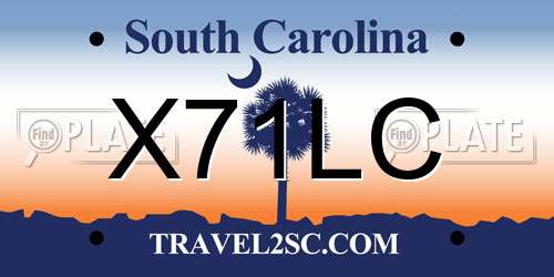 X71LC South Carolina License Plate