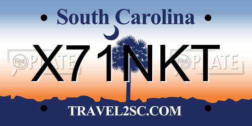 X71NKT South Carolina License Plate
